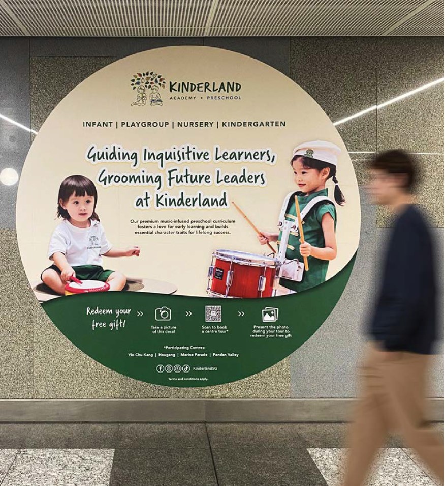 Ambient advertising Singapore — Kinderland experiential campaign