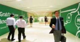 One Raffles Quay Parallel Walls advertising — two facing static walls